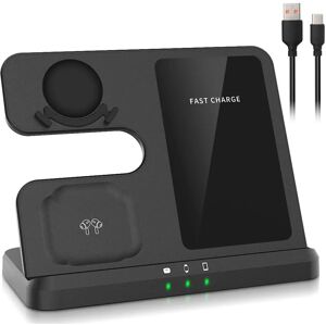 DailySale 3-in-1 Fast Wireless Charger for Qi-enable Phones, Earphones and Watches