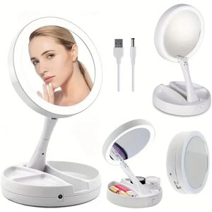 DailySale Foldable Makeup Mirror With LED Light