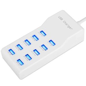 DailySale 10-Ports 50W USB Wall Fast Charging Power Adapter