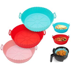 DailySale 3-Pieces: Reusable Foldable Air Fryer Silicone Pot for 4+ Quart Air Fryer Oven