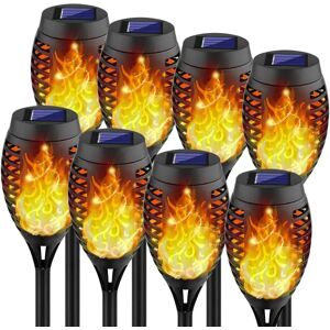 DailySale 8-Pack: Solar Torch Light with Flickering Flame