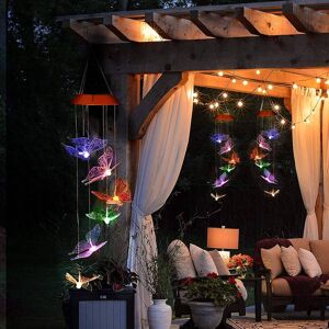 DailySale Windlights Solar Powered LED Butterfly Wind Chimes