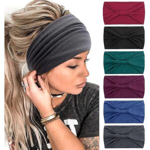 DailySale 6-Piece: Wide Boho Bandeau Head Bands for Women