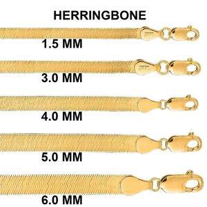 DailySale 14K Solid Gold Herringbone Necklace