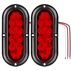 DailySale 2-Pieces: Oval LED Brake Light 10 LED Lamp Stop Turn Tail Light