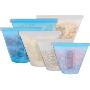 DailySale 3-Pieces: Silicone Food Storage Bags Reusable Leakproof Food Container Set with 3 Seals