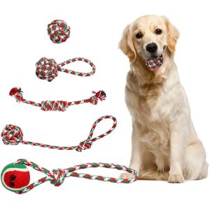 DailySale 5-Pieces: Christmas Dog Rope Chew Toys