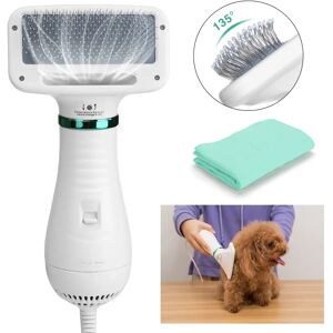 DailySale 2-in-1 Pet Hair Dryer Blower Slicker Brush Portable Dog Cat Grooming Low Noise