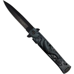 DailySale 4" Black Dragon Knife with ABS Handle