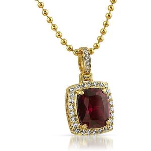 HipHopBling .925 Sterling Silver Rick Ross Style Lab Ruby Pendant