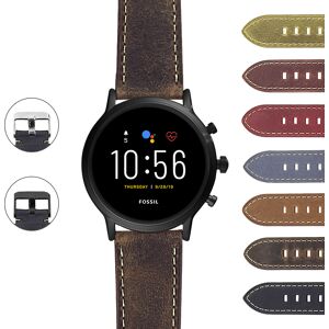 Strapsco DASSARI Vintage Italian Leather Strap for Fossil Gen 5 Smartwatch
