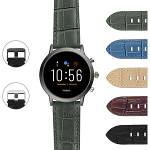 Strapsco DASSARI Croc Embossed Italian Leather Strap for Fossil Gen 5 Smartwatch