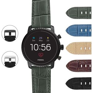 Strapsco DASSARI Croc Embossed Italian Leather Strap for Fossil Gen 4 Smartwatch