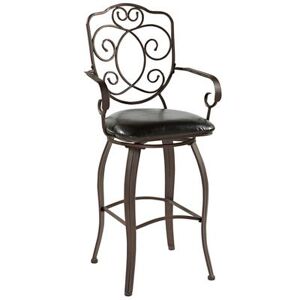"Crested Back Bar Stool, 30""H by Linon Home Décor in Powder"