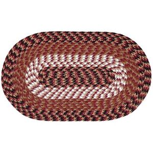 "Alpine Braid Collection Reversible Indoor Area Rug, 48"" x 72"" Oval by Better Trends in Burgundy Stripe (Size 48X72 OVAL)"