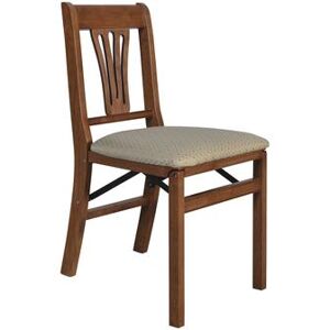 Urn Back Wood Folding Chairs, Set Of 2 by Stakmore in Cherry