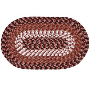 "Alpine Braid Collection Reversible Indoor Area Rug, 88"" x 112' Oval by Better Trends in Burgundy Stripe (Size 88X112 OVAL)"