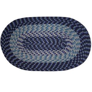 "Alpine Braid Collection Reversible Indoor Area Rug, 88"" x 112' Oval by Better Trends in Navy Stripe (Size 88X112 OVAL)"