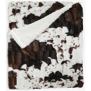 Faux Fur Animal Print Blanket by BrylaneHome in Cow Print (Size KING)