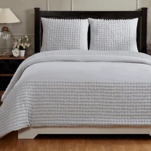 Olivia Comforter Set Collection by Better Trends in Grey (Size FL/QUE)
