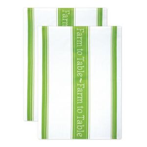 Jacquard Kitchen Dish Towel Collection, Set 2 by Mu Kitchen in Green