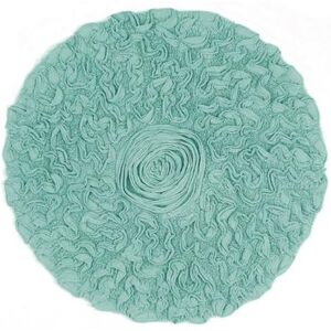 "Bell Flower Round Bath Rug Collection by Home Weavers Inc in Turquoise (Size 30"" ROUND)"