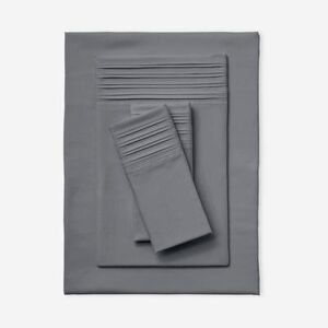 Microfiber Pleated Hem Sheet Set by BrylaneHome in Gray (Size QUEEN)