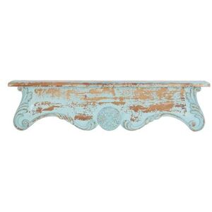 Blue Wood Rustic Wall Shelf Wall Shelf by Quinn Living in Blue