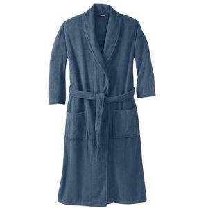 Terry Bathrobe with Pockets by KingSize in Slate Blue (Size M/L)