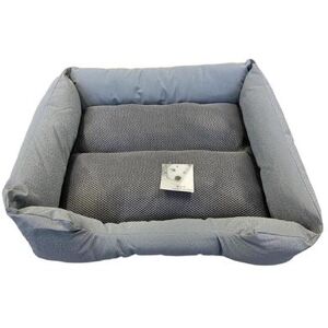 SELF COOLING EMBOSSED FAUX LEATHER DOG BED- GRAY Medium size by Happy Care Textiles in Gray