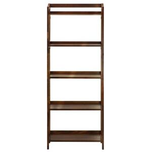 Stratford 5-Shelf Folding Bookcase-Warm Brown by Casual Home in Brown