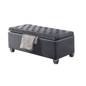 Bench W/Storage Seating by Acme in Gray Fabric