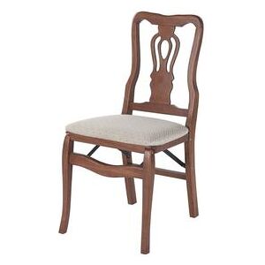 Chippendale Wood Folding Chairs, Set Of 2 by Stakmore in Cherry