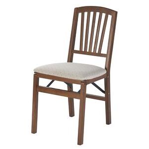 Slat Back Wood Folding Chairs, Set Of 2 by Stakmore in Fruitwood