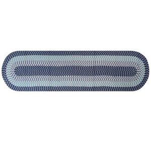 "Alpine Braid Collection Reversible Indoor Area Rug, 24"" x 108"" Runner by Better Trends in Navy Stripe (Size 24X108 RUNR)"