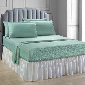 6-pc. Microfiber Bedtite Damask Stripe Sheet Set by BrylaneHome in Seaglass (Size FULL)