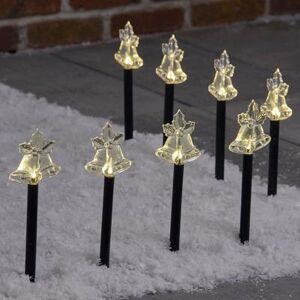 Solar-Powered Bell Pathway Lights, Set of 8 by BrylaneHome in Warm White
