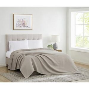 Heritage Cotton Waffle Blanket by Cannon in Khaki (Size FL/QUE)