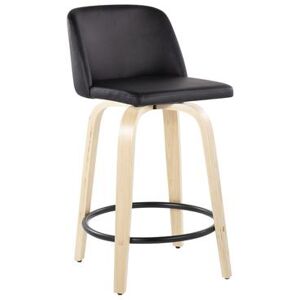 "Toriano 24"" Fixed-Height Counter Stool - Set Of 2 by Lumisource in Natural Black"