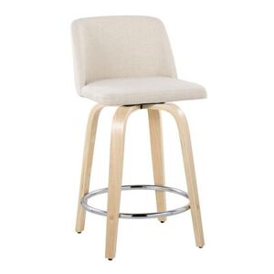 "Toriano 24"" Fixed-Height Counter Stool - Set Of 2 by Lumisource in Natural Cream Noise"