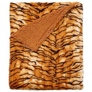 Faux Fur Animal Print Blanket by BrylaneHome in Tiger Print (Size KING)