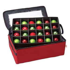 2-Tray Ornament Storage Bag by BrylaneHome in Red Christmas Decoration