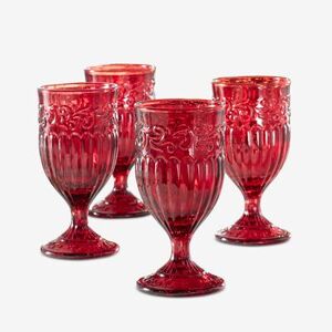 4-Pc. Red Goblet Set by BrylaneHome in Red