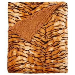 Faux Fur Animal Print Blanket by BrylaneHome in Tiger Print (Size FL/QUE)