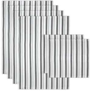 Basket Weave Stripe Cloth/Towel 6pc Set by Mu Kitchen in Stone Gray