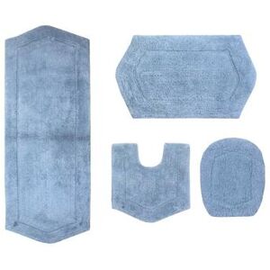 Waterford 4-Pc. Set Bath Rug Collection With Lid Cover by Home Weavers Inc in Blue