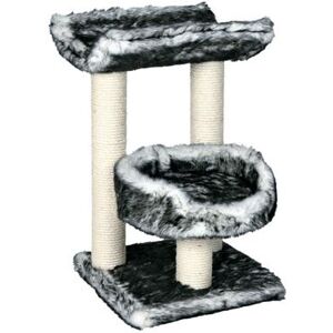 Isaba Scratching Post with Two Platforms by TRIXIE in Black White