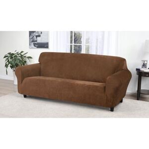 Kathy Ireland Knit Pique Sofa Slipcover Furniture Protector by Brylane Home in Chestnut