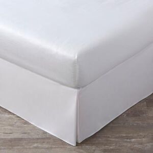 200TC 100% Percale Cotton Sheet by BrylaneHome in White (Size KING)