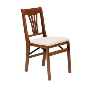 Urn Back Wood Folding Chairs, Set Of 2 by Stakmore in Fruitwood